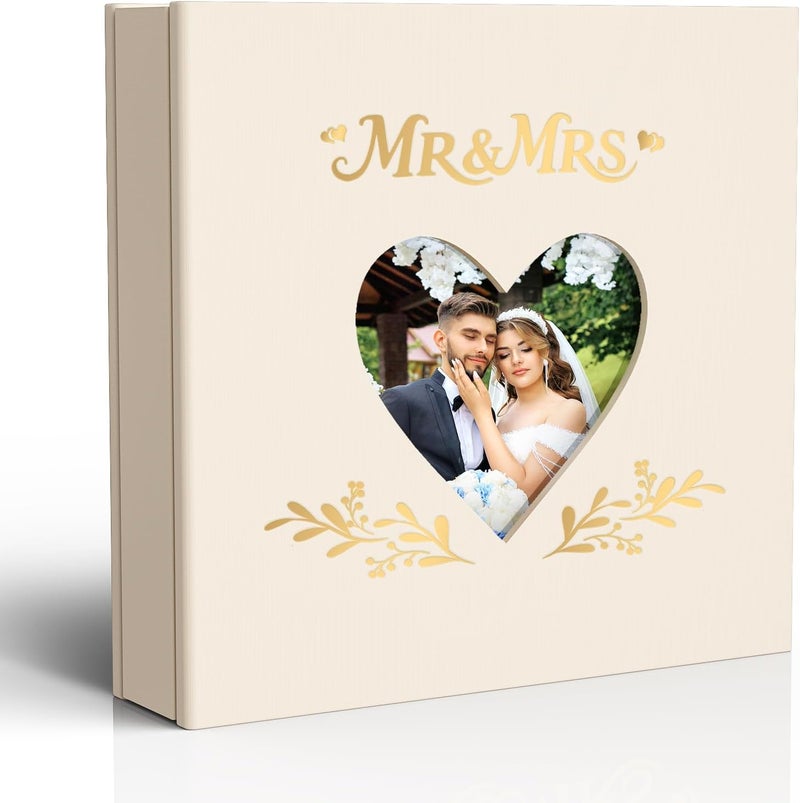 barsone Linen Wedding Photo Album 4x6 with 400 Pockets(Large Capacity Customizable Memory Book, Custom Engraved Cover, Bridal Photo Album for Engagement, Gifts & Memory Keepsake) - Image 1